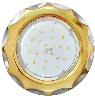 Двухцветный тонкий светильник GX53 H4 9014 «Звезда», металл, золото-хром