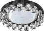Ecola GX53 H4 LD5361 Светильник круг с подсветкой и стразами «Елочка», металл-стекло, фон черный/центральнаяя часть хром