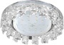 Ecola GX53 H4 LD5361 Светильник круг с подсветкой и стразами «Елочка», металл-стекло, фон зеркальный/центральная часть хром