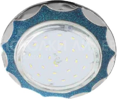 Тонкий светильник GX53 H4 3902 «Звезда под стеклом», металл, голубой блеск / хром