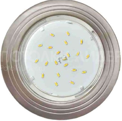 Тонкий светильник GX53 H4 9010 «2 круга», металл, сатин-хром