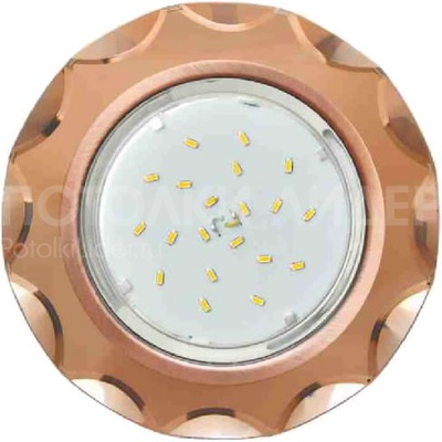 Встраиваемый светильник GX53 H4 5313 «Круг с вогнутыми гранями», металл - стекло, чёрная медь / янтарь