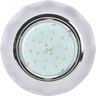 Встраиваемый светильник GX53 H4 5313 «Круг с вогнутыми гранями», металл - стекло, хром / матовый