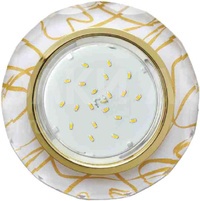 Встраиваемый светильник GX53 H4 5313 «Круг с вогнутыми гранями», металл - стекло, золото / золото на белом