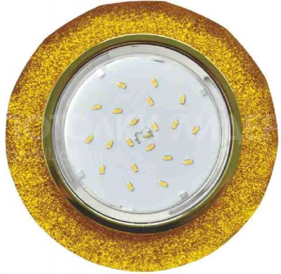 Встраиваемый светильник GX53 H4 5313 «Круг с вогнутыми гранями», металл - стекло, золото / золотой блеск