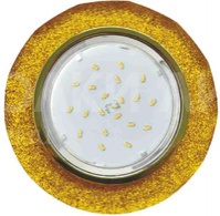Встраиваемый светильник GX53 H4 5313 «Круг с вогнутыми гранями», металл - стекло, золото / золотой блеск