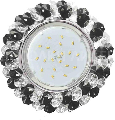 Встраиваемый светильник GX53 H4 5341 с хрусталиками, металл, прозрачный и черный/хром