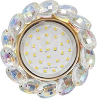 Встраиваемый светильник GX53 H4 5342 «Круг с большими хрусталиками», стекло, матовый / хром