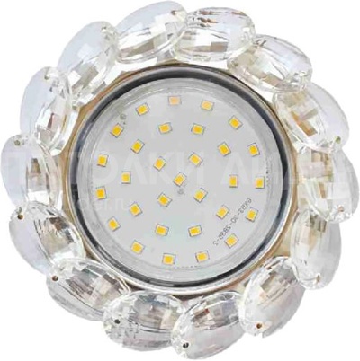 Встраиваемый светильник GX53 H4 5342 «Круг с большими хрусталиками», стекло, прозрачный / хром