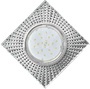 Встраиваемый светильник GX53 H4 5352 «Квадрат со стразами», стекло, чёрные стразы / фон зеркальный / хром
