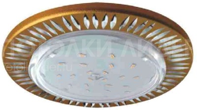 Встраиваемый светильник GX53 H4 DL5383 «Рифлёные реснички», алюминий, матовое золото
