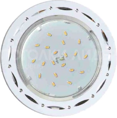 Встраиваемый светильник GX53 H4 DL5385 «Точки-полоски по кругу», алюминий, белый