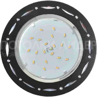Встраиваемый светильник GX53 H4 DL5385 «Точки-полоски по кругу», алюминий, чёрный