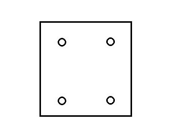 Схема квадратного помещения с точечными светильниками
